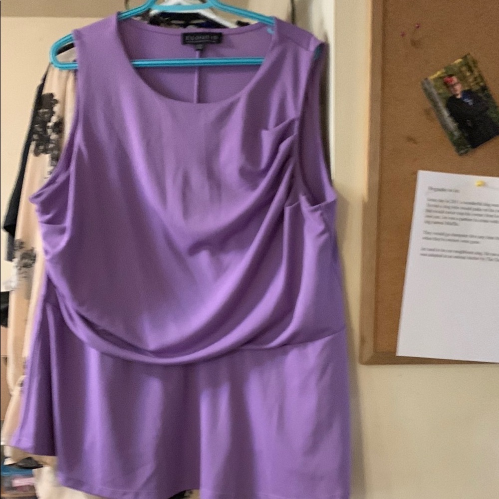 Eloquii Purple Asymmetrical Sleeveless Tank Top